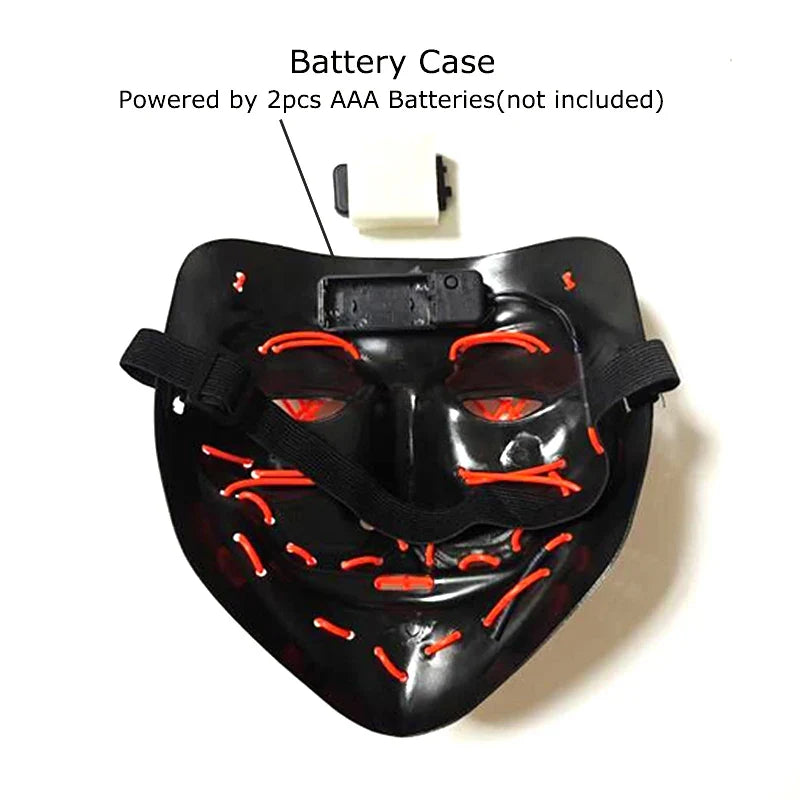 Light-Up LED Halloween Mask Unisex Cosplay Costume Party