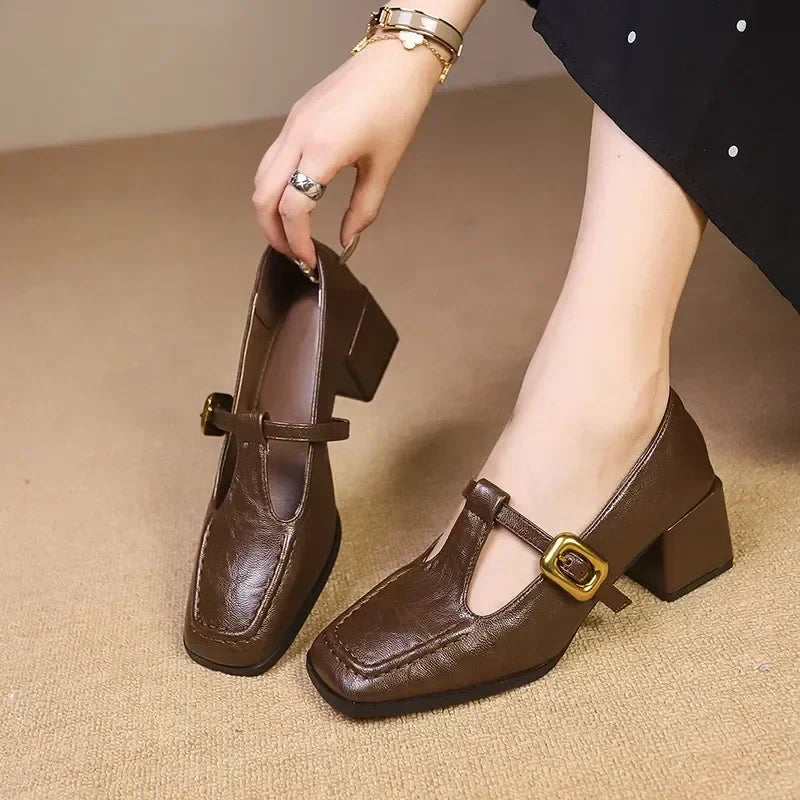 Mary Jane da donna in pelle