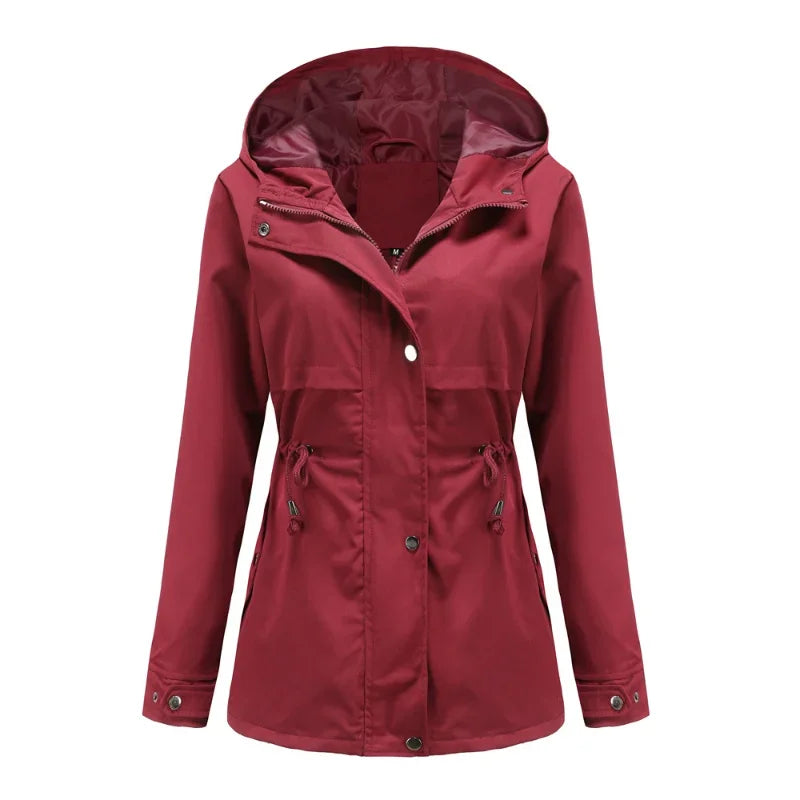 Cappotto impermeabile con cappuccio da donna