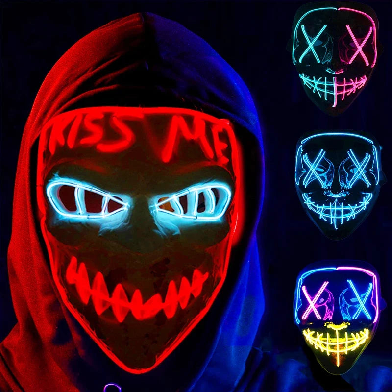 Light-Up LED Halloween Mask Unisex Cosplay Costume Party