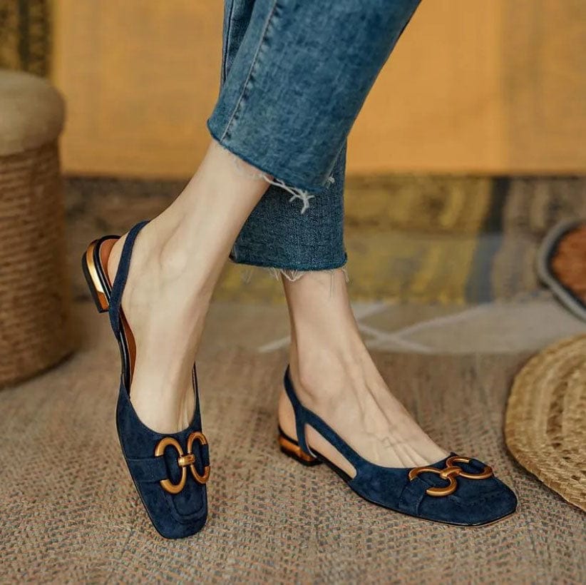 Décolleté da donna in pelle con supporto ortopedico  