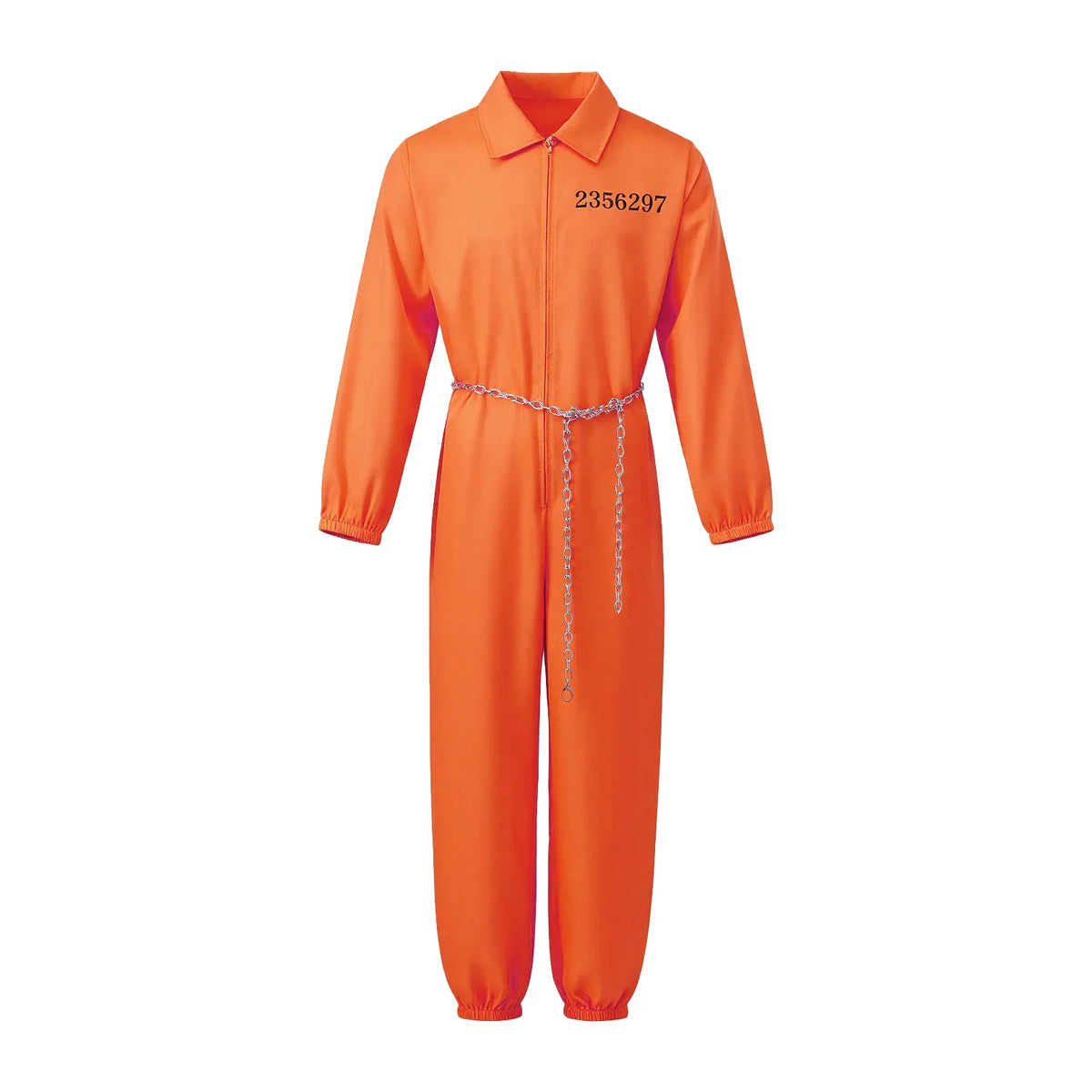 Prisoner Costume Jumpsuit Long Sleeve Men's Halloween Cosplay