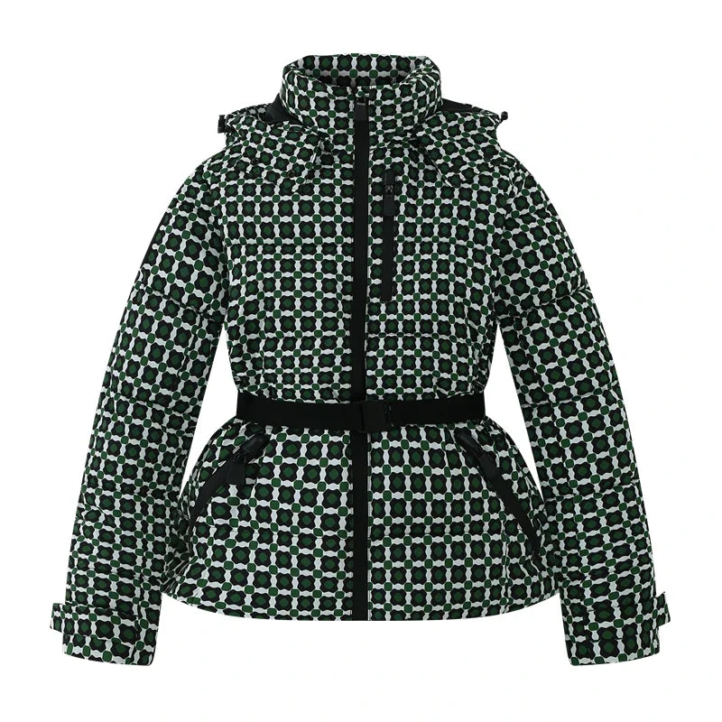Women's Belted Slim-Fit Hooded Down Jacket