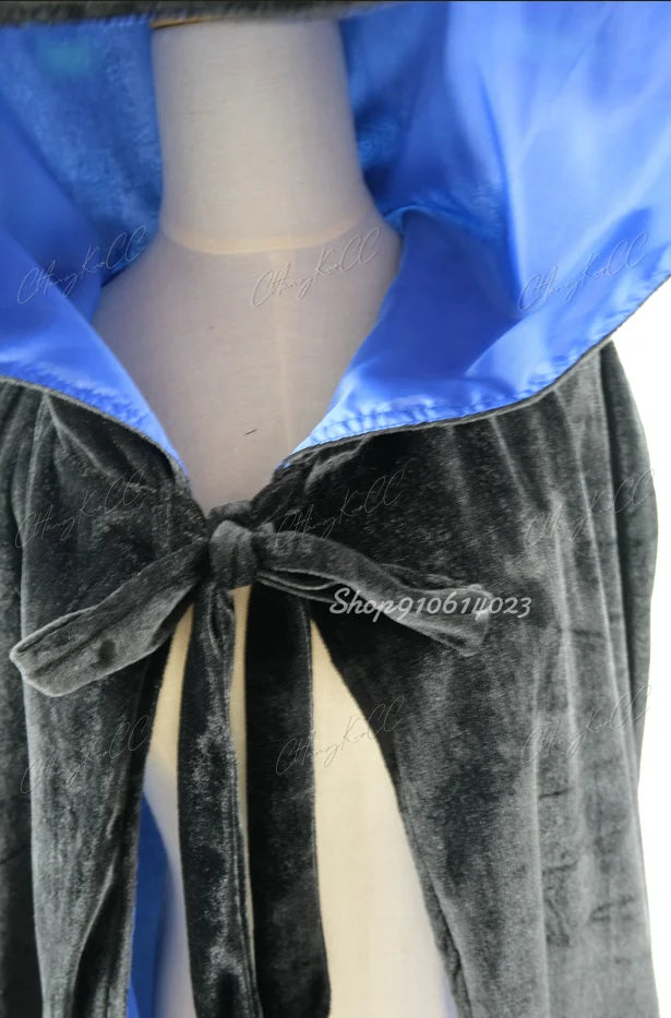 Velvet Hooded Cape Unisex Halloween Cosplay Witch Costume