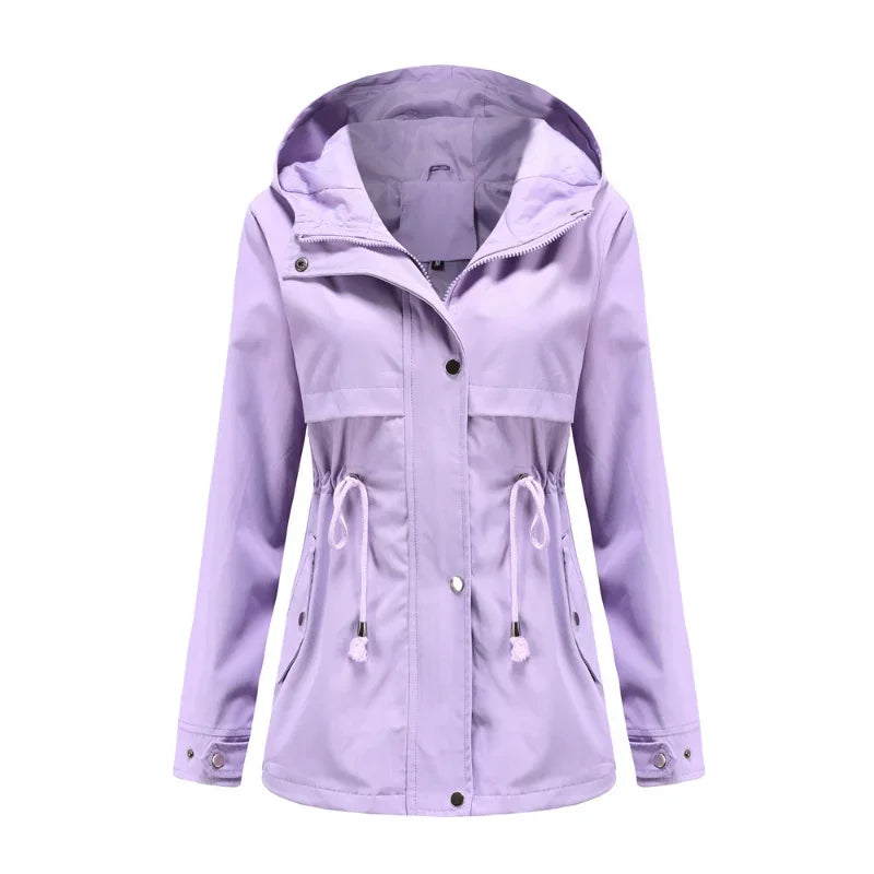 Cappotto impermeabile con cappuccio da donna