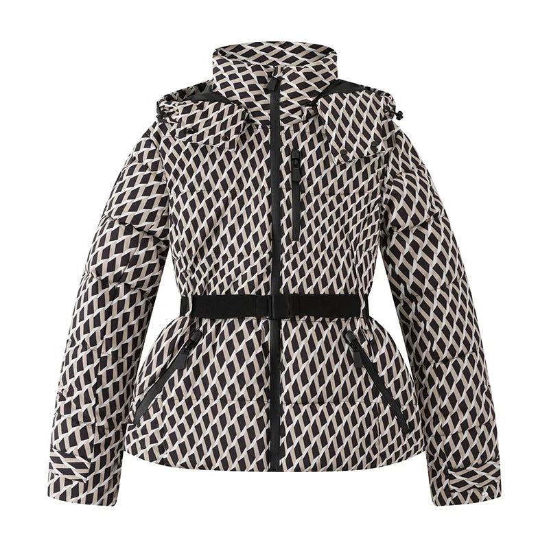 Women's Belted Slim-Fit Hooded Down Jacket