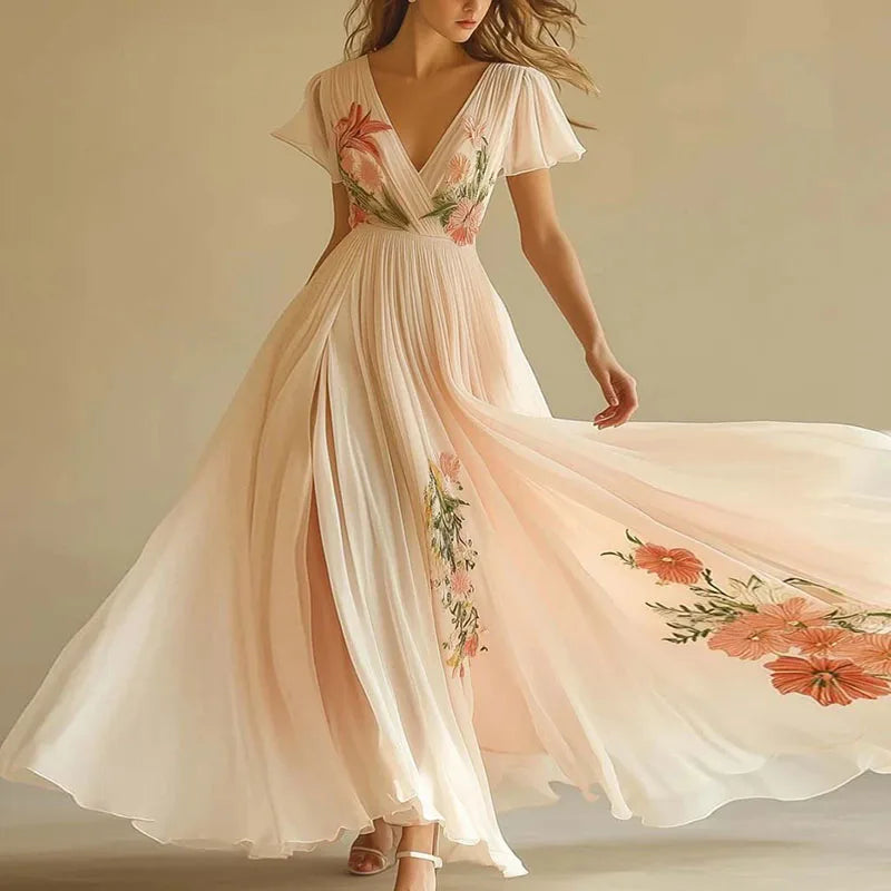 Women's Wedding Guest Dress V-neck
