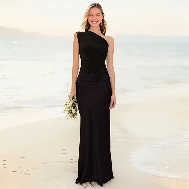 Sophia | Vestido largo con cinturilla en satén