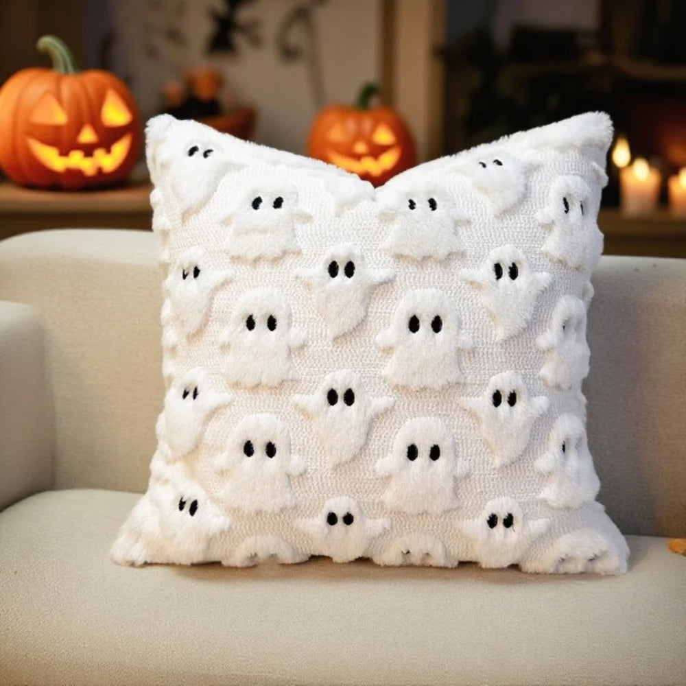 Plush Ghost Cushion Cover Halloween Home Decor