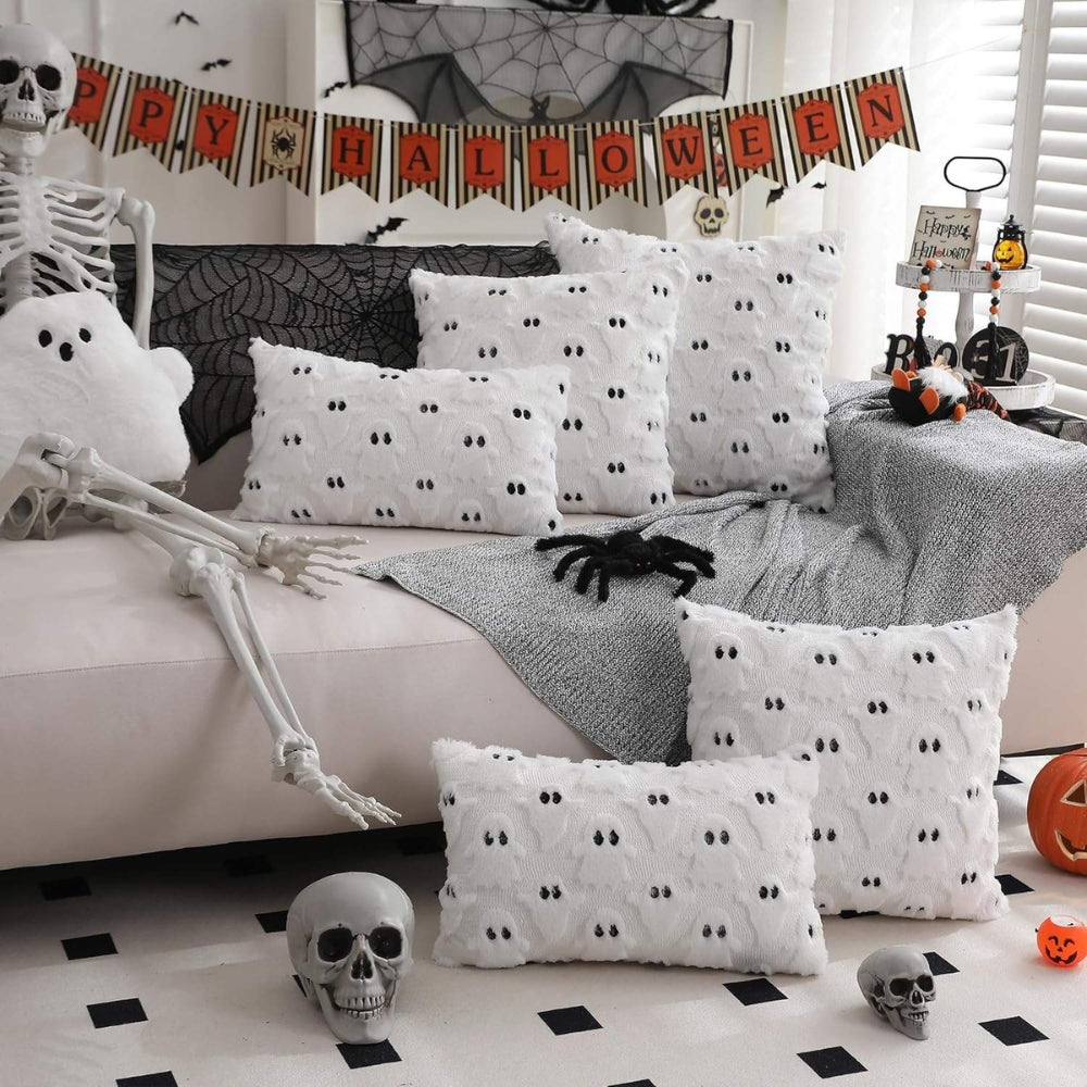Plush Ghost Cushion Cover Halloween Home Decor