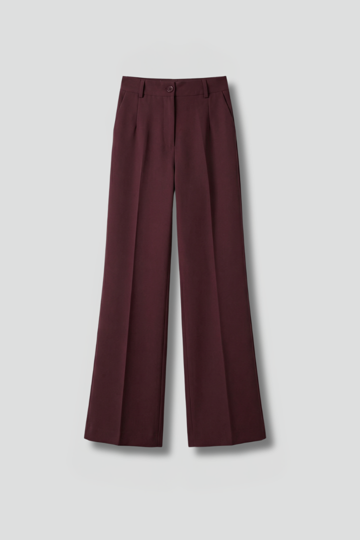 Women's High Waist Straight Leg Trousers Structured Elegant