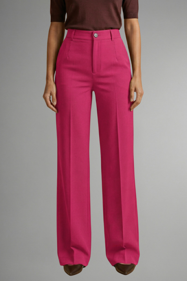 Pantaloni da donna a vita alta e gamba dritta, strutturati ed eleganti