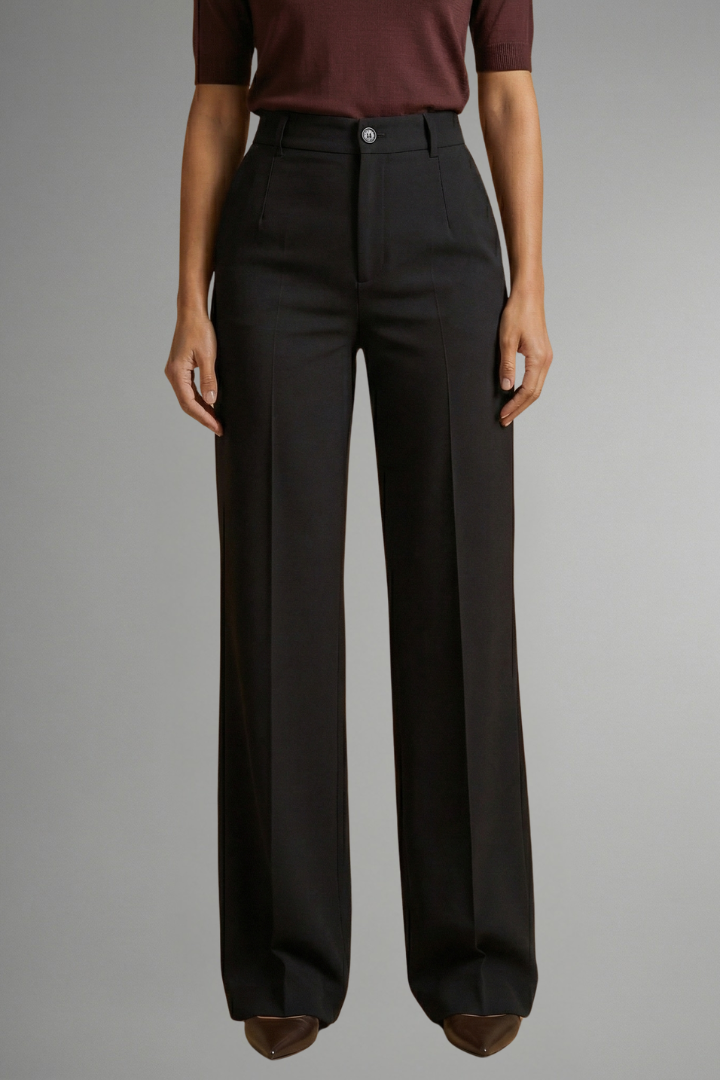 Pantaloni da donna a vita alta e gamba dritta, strutturati ed eleganti