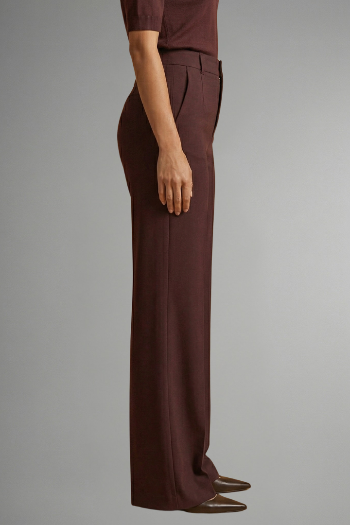 Pantaloni da donna a vita alta e gamba dritta, strutturati ed eleganti