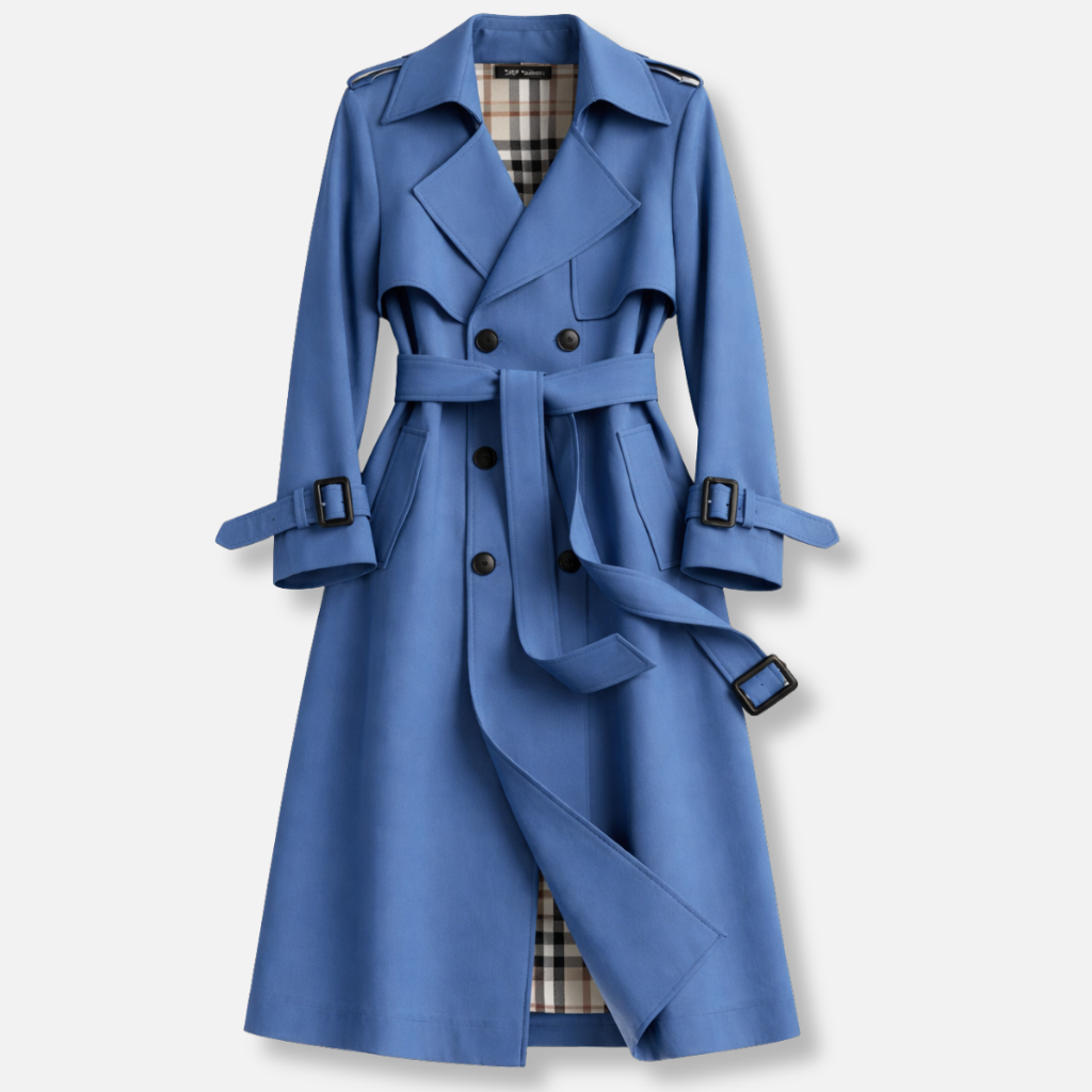 Trench-coat urbain ceinturé pour femme à coupe ajustée