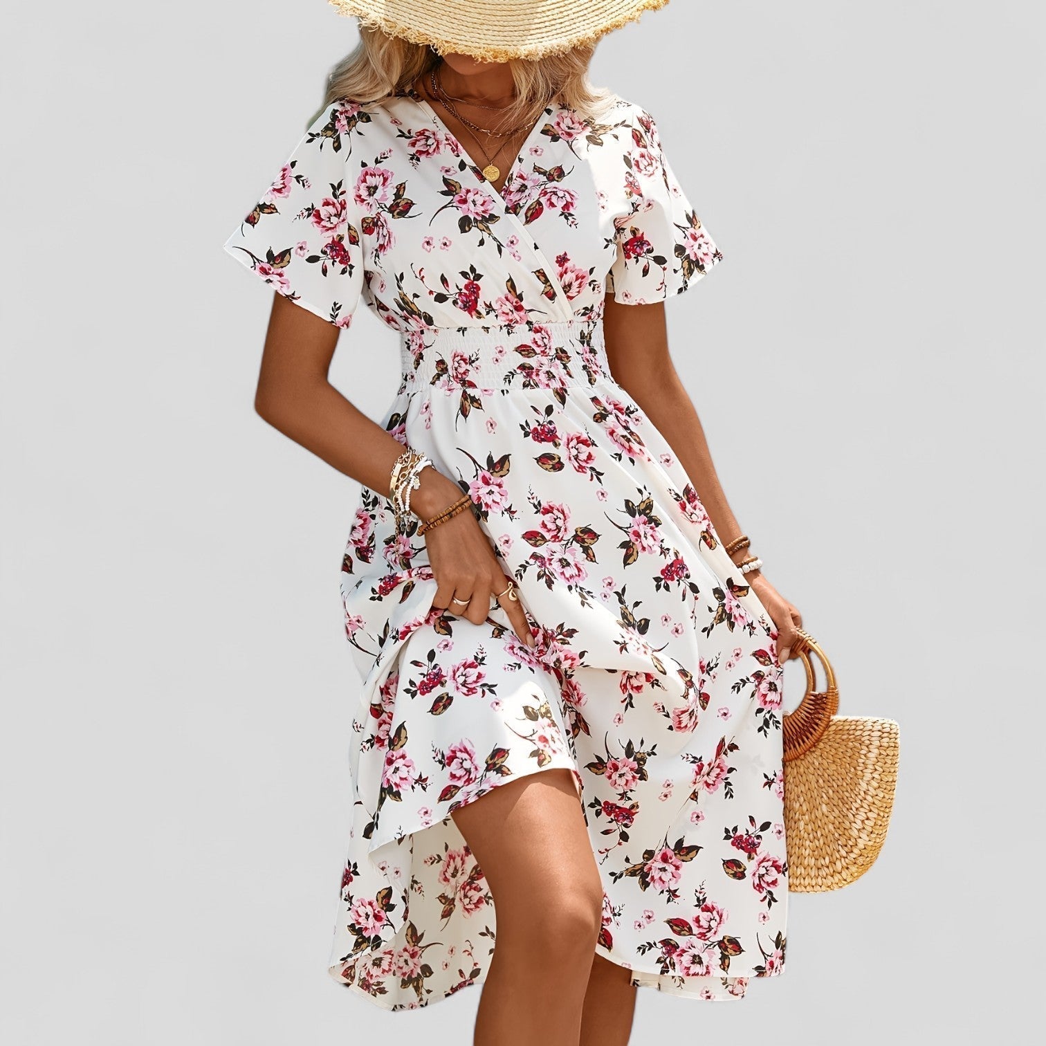 Women's Midi Dress V-neck