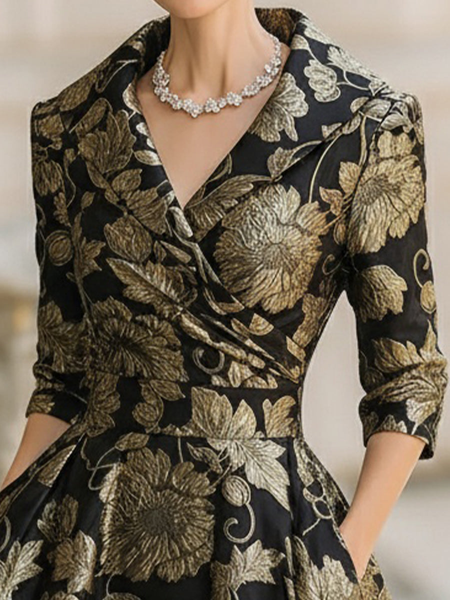 Women's Midi Dress V-neck