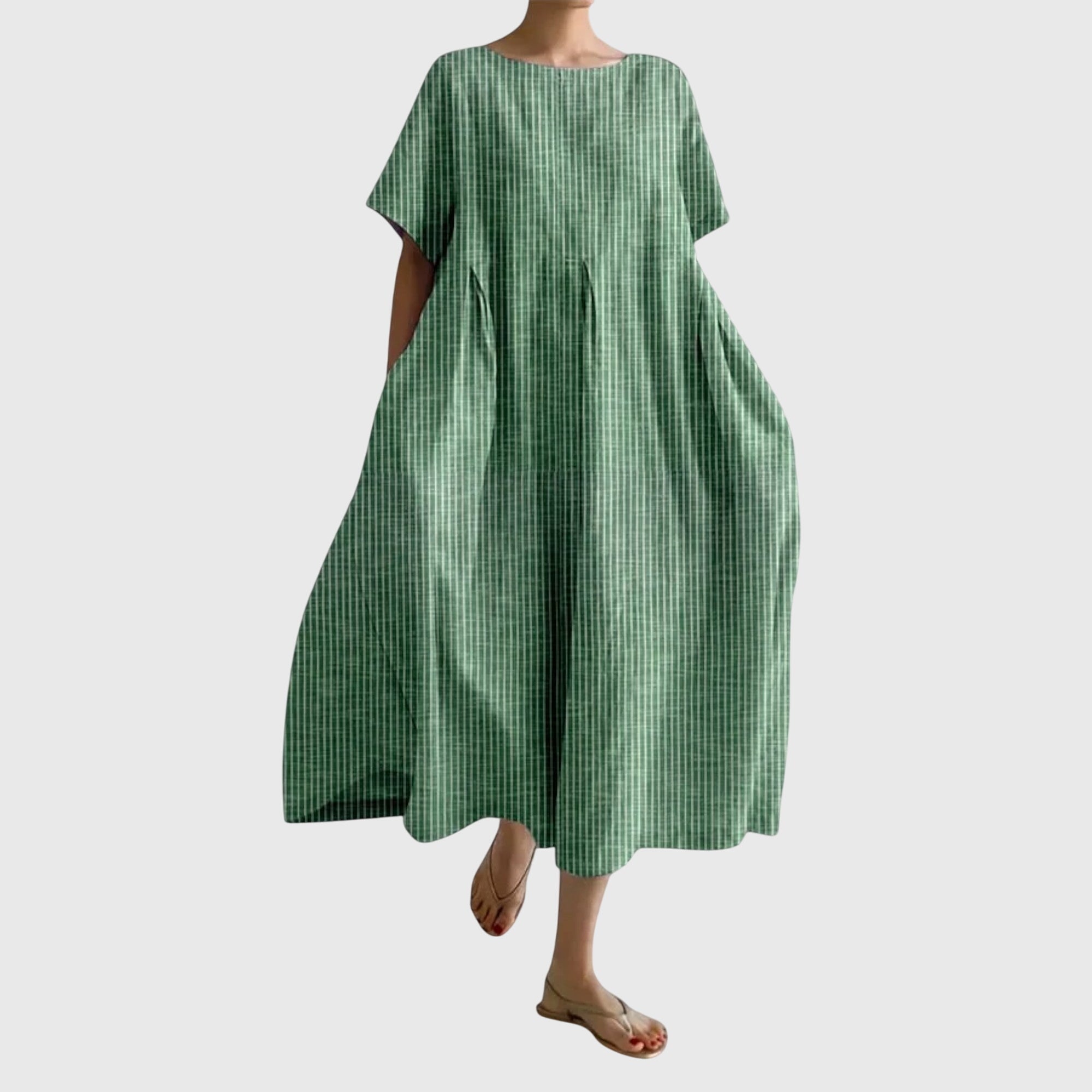 Robe longue femme à motif rayures verticales