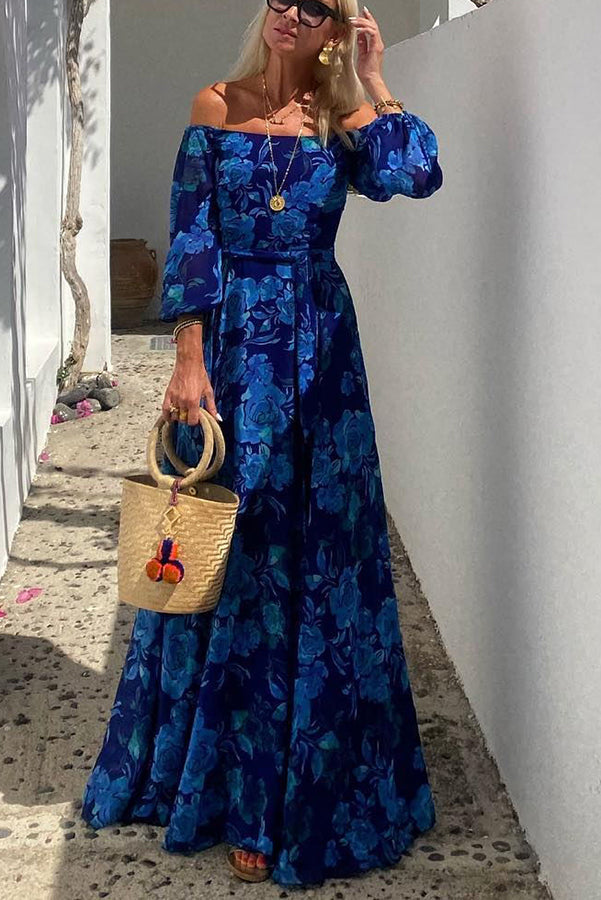 Robe longue femme à imprimé floral
