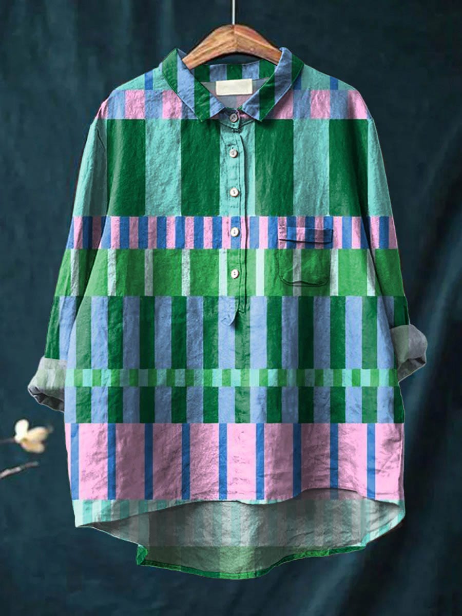 Women's Blouse vertical stripe pattern