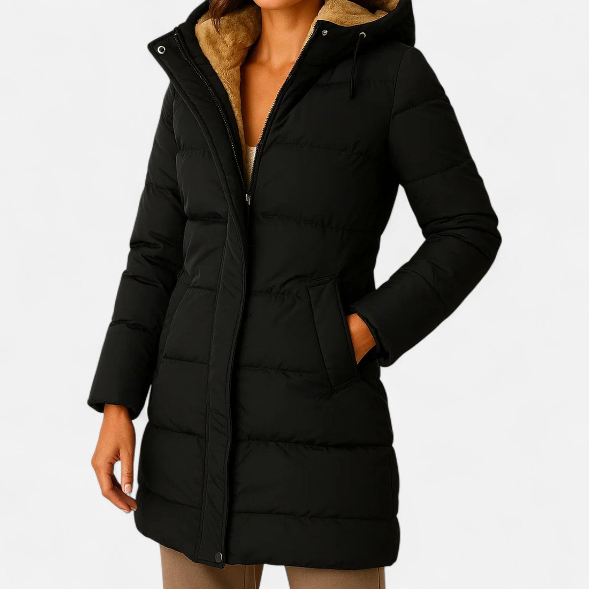Women's Quilted Puffer Jacket Elegant Fit Autumn Winter