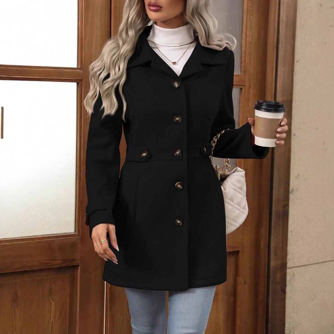 Trench autunnale da donna con cintura regolabile