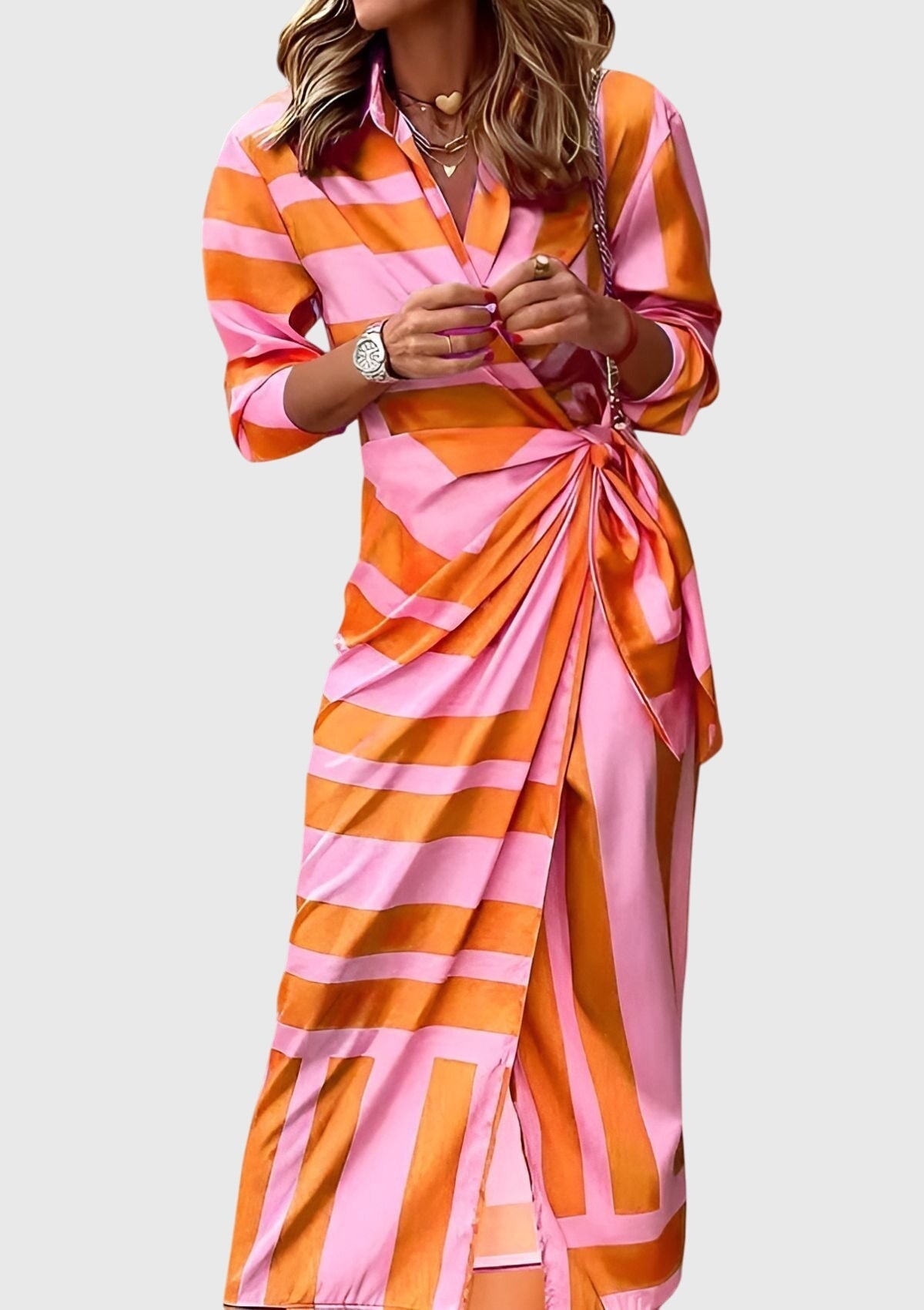 Women's Midi Dress wrap front