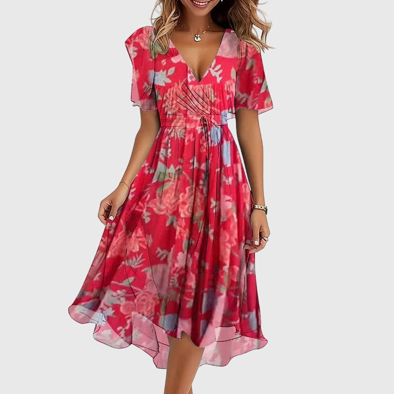 Women's Midi Dress V-neck