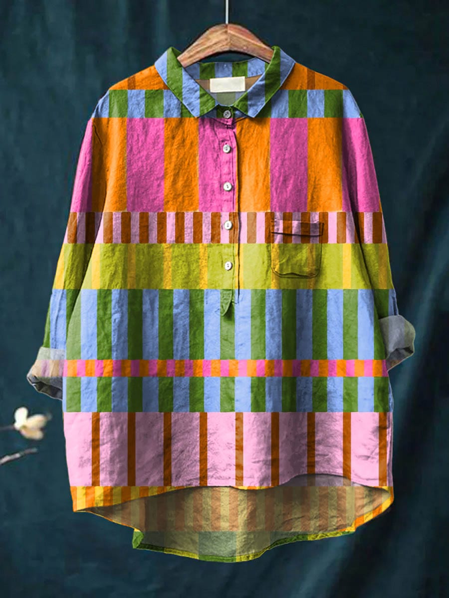 Women's Blouse vertical stripe pattern