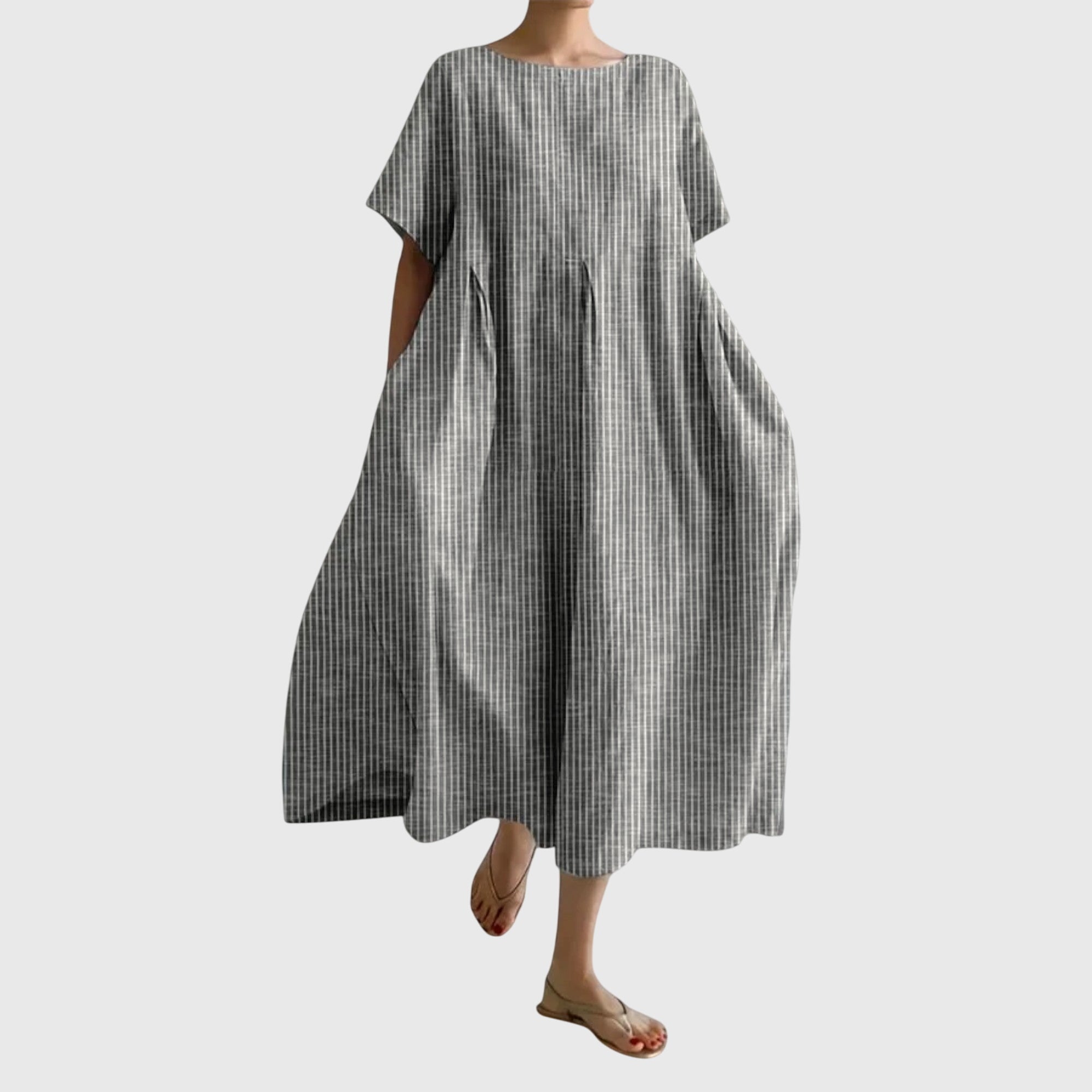 Robe longue femme à motif rayures verticales