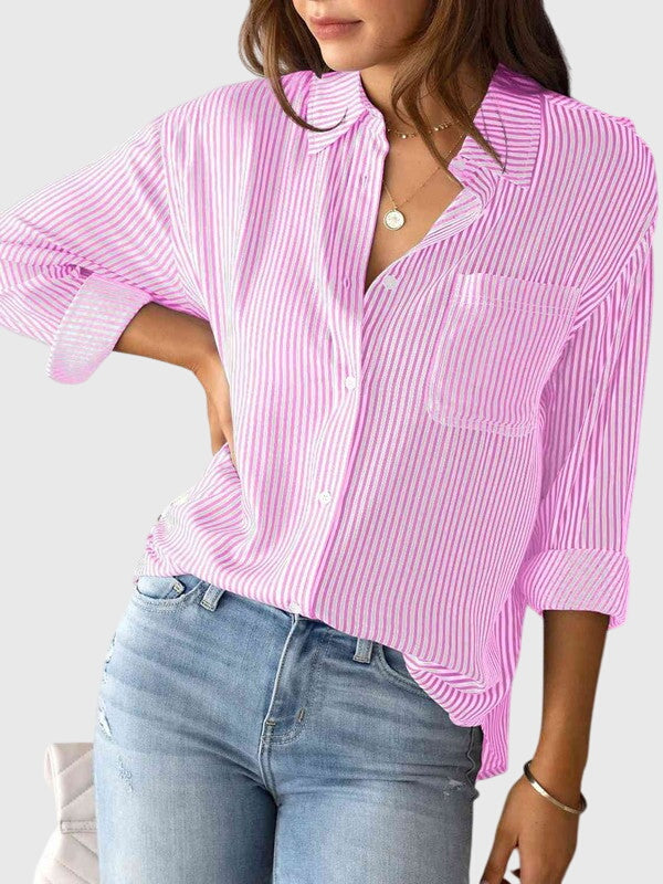 Women's Blouse vertical stripe pattern