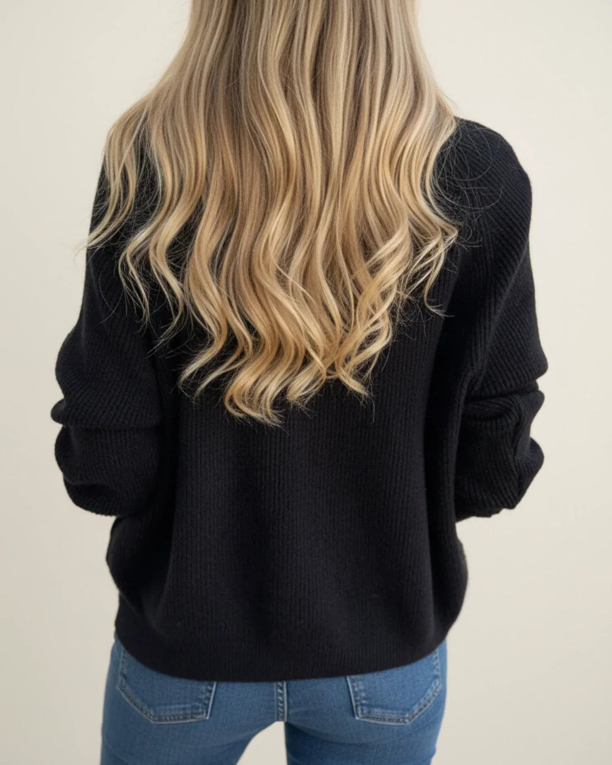 Women's Ribbed Half-Zip Sweater with Collar