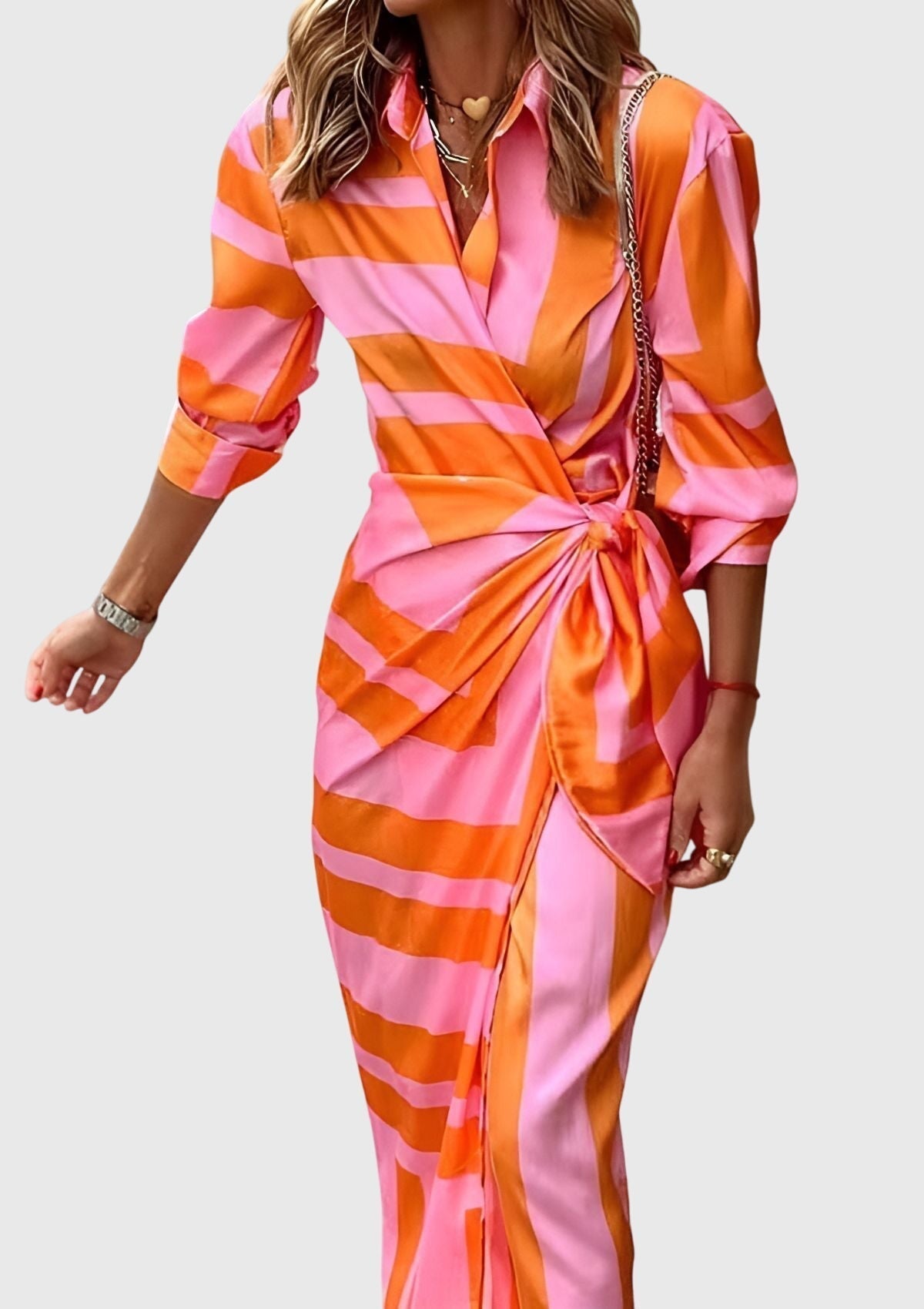 Women's Midi Dress wrap front