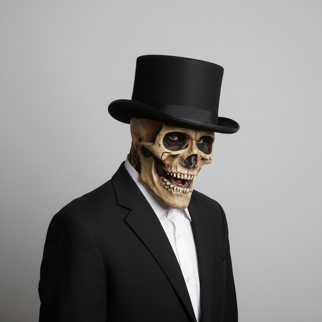 Gentleman Skeleton Mask Unisex Halloween Cosplay Costume
