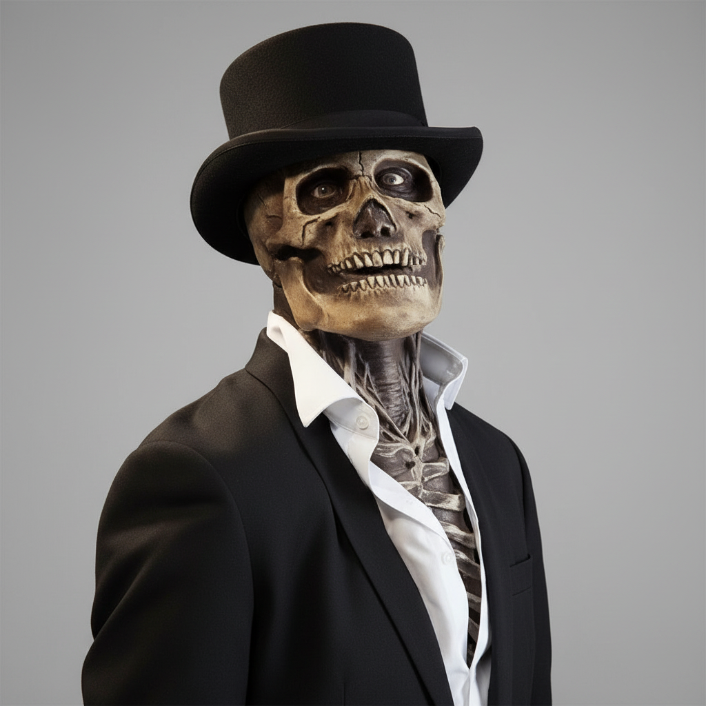 Gentleman Skeleton Mask Unisex Halloween Cosplay Costume