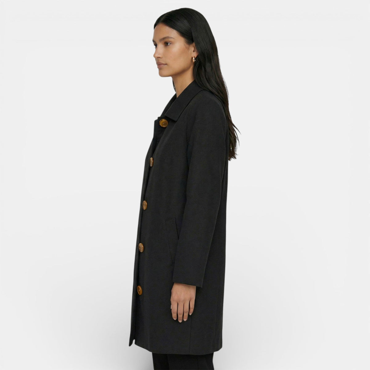 Women's Midi Trench Coat Lightweight Elegant Transition