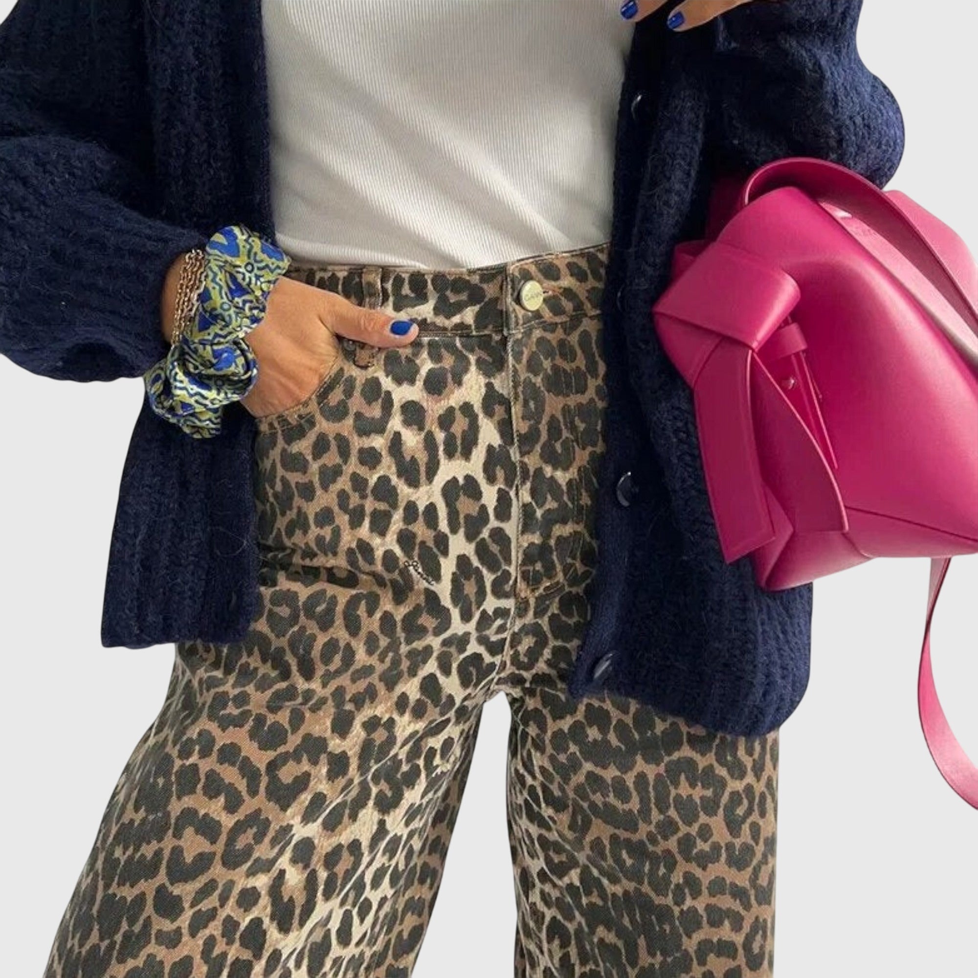 Lily | Vintage Jeans with Leopard Print