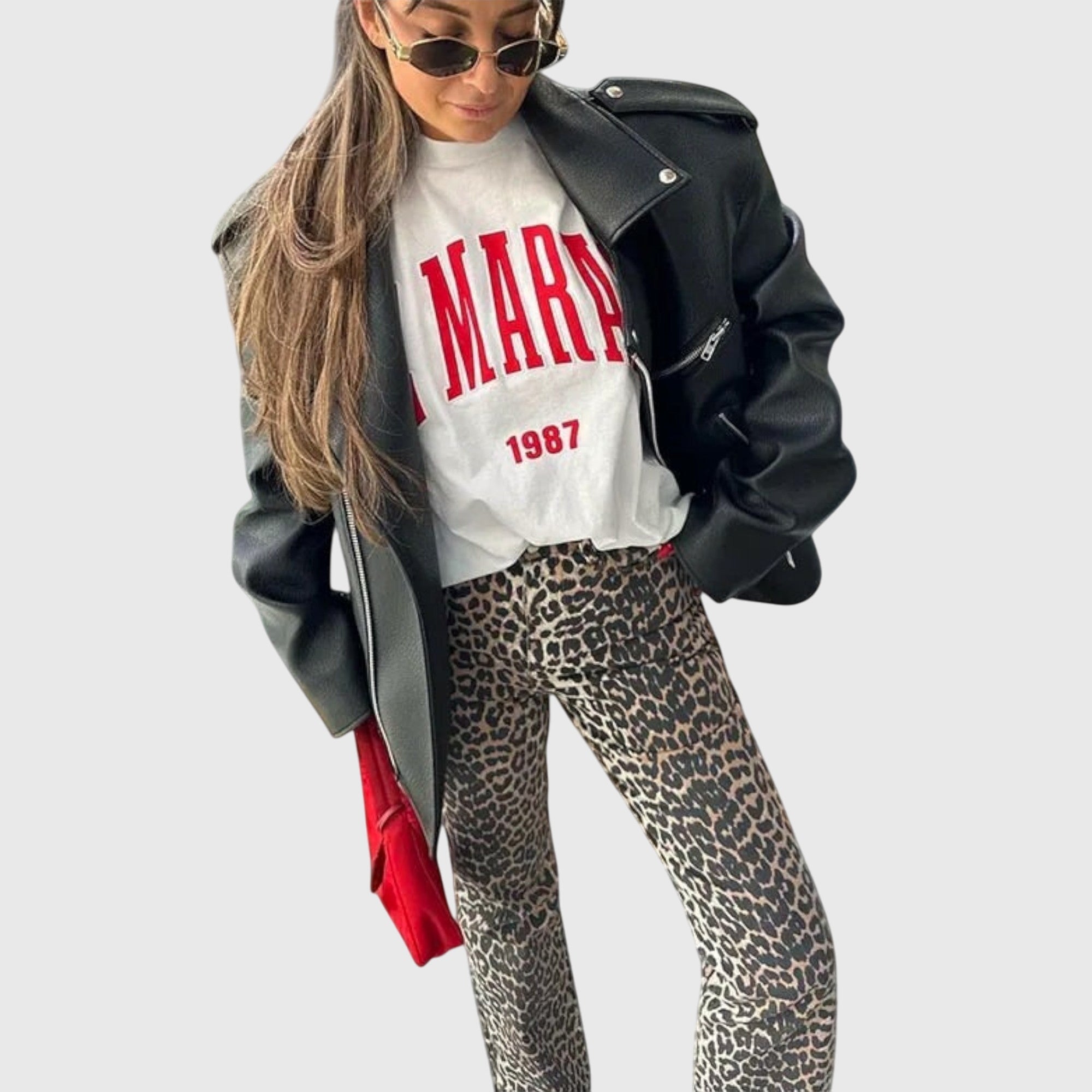 Lily | Vintage Jeans with Leopard Print
