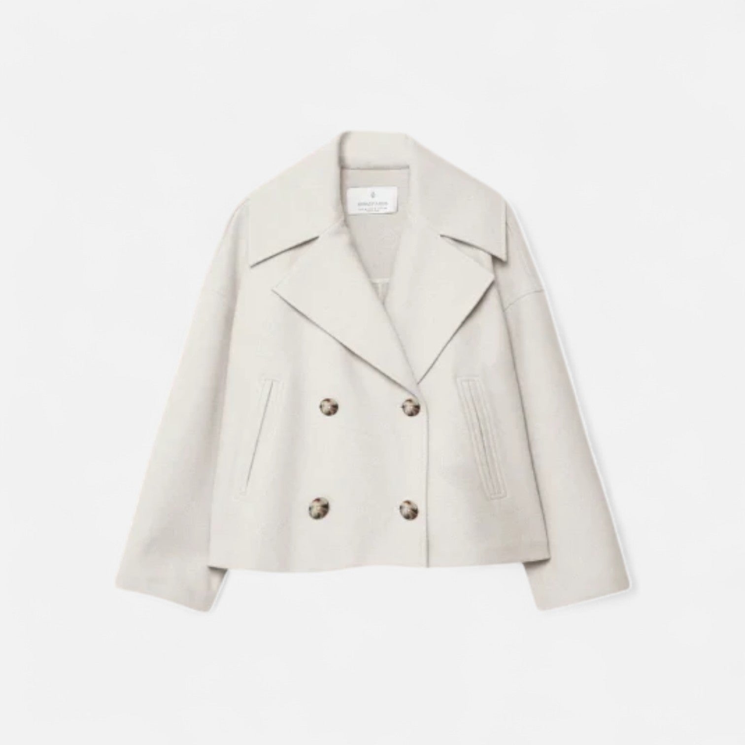 Women's Wool-Blend Jacket Architectural Cut Concealed Closure