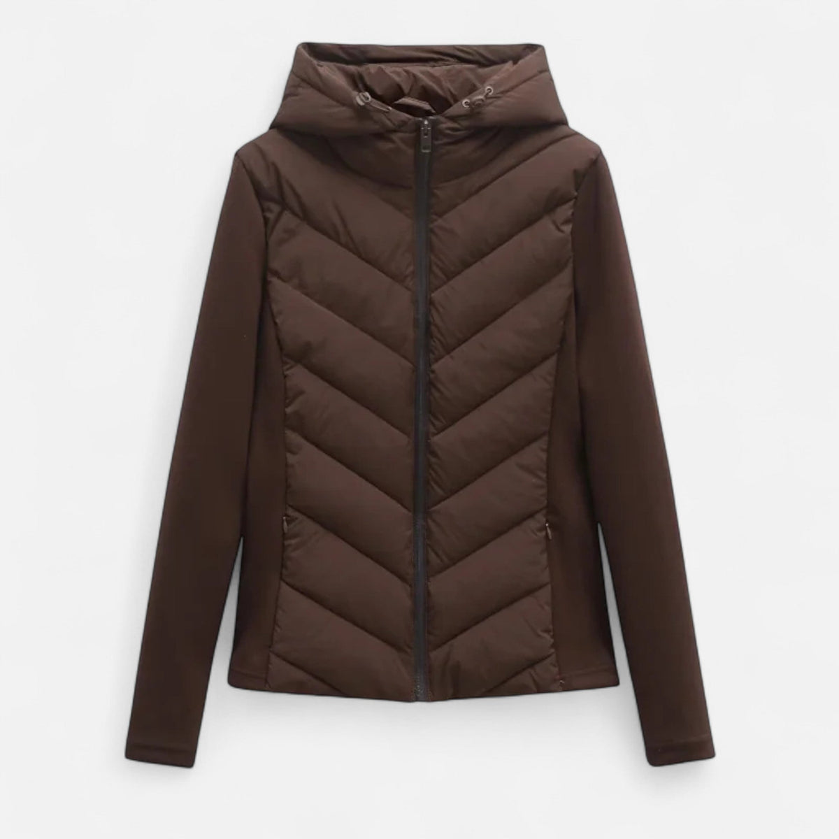 Women's Hooded Patchwork Puffer Jacket Warm Stylish