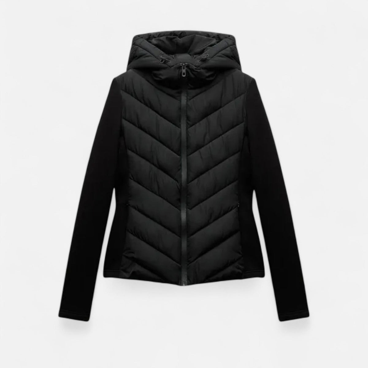 Women's Hooded Patchwork Puffer Jacket Warm Stylish