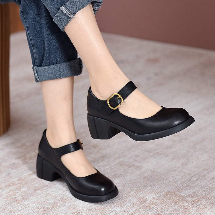 Zapatos Mary Jane de mujer de cuero
