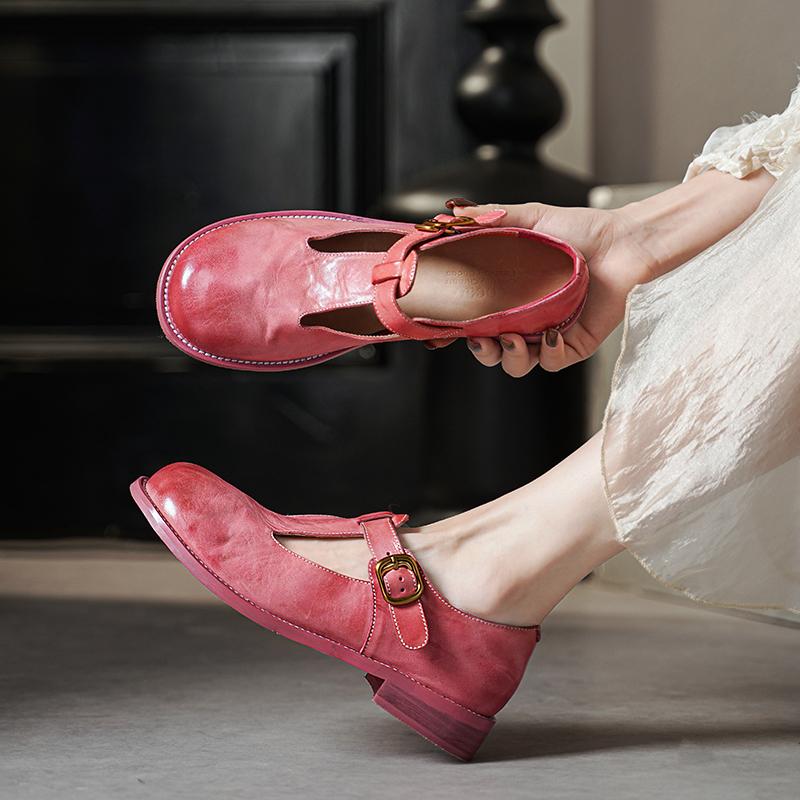 Mary Jane da donna in pelle