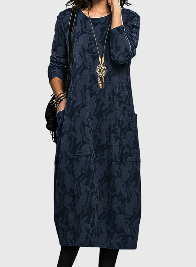 Robe midi pour femmes avec poches latérales