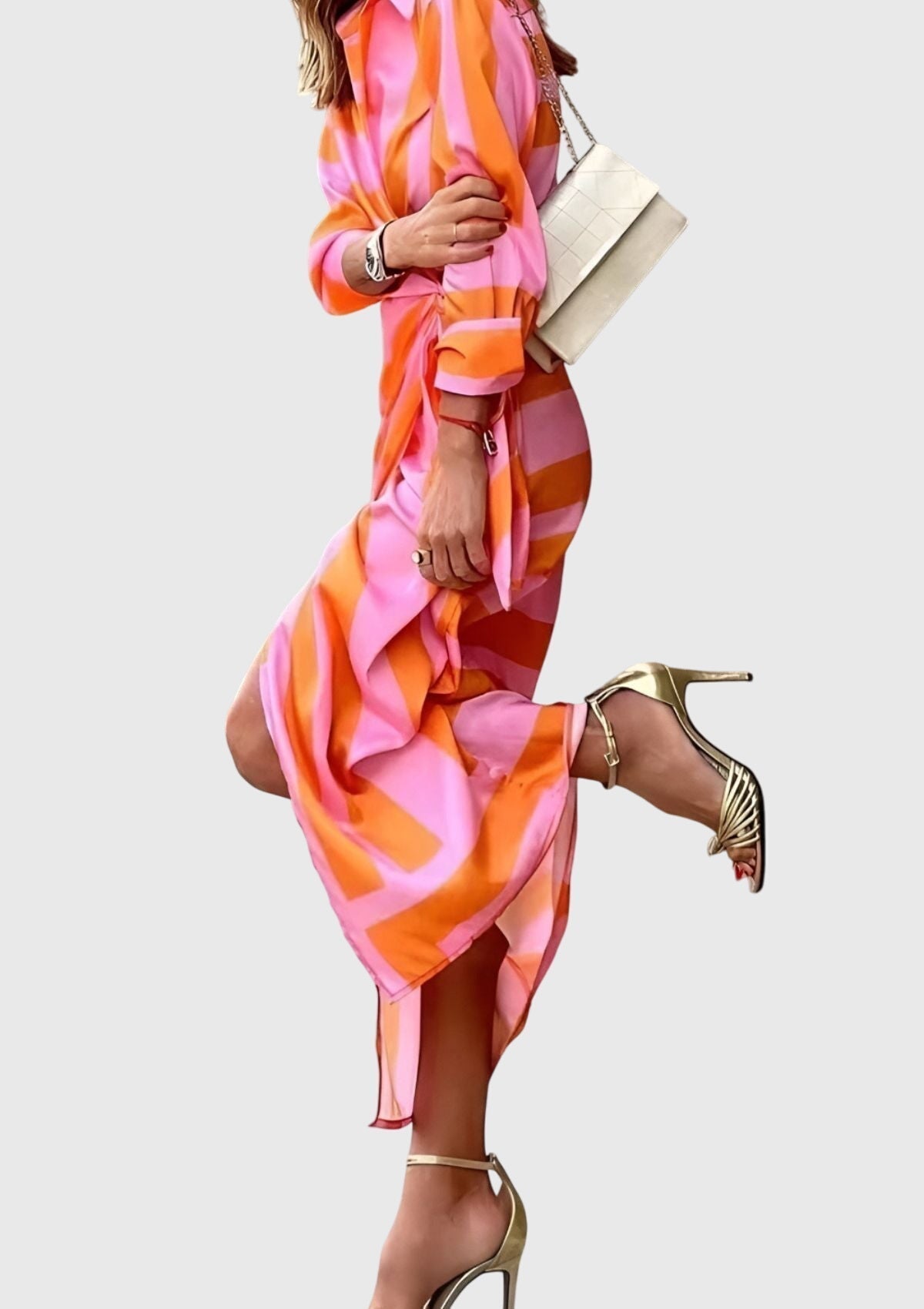 Robe midi femme à nouer devant