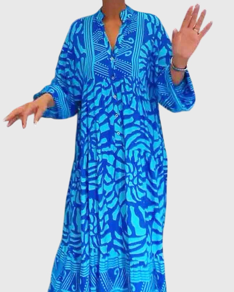Abito midi da donna con scollo a V