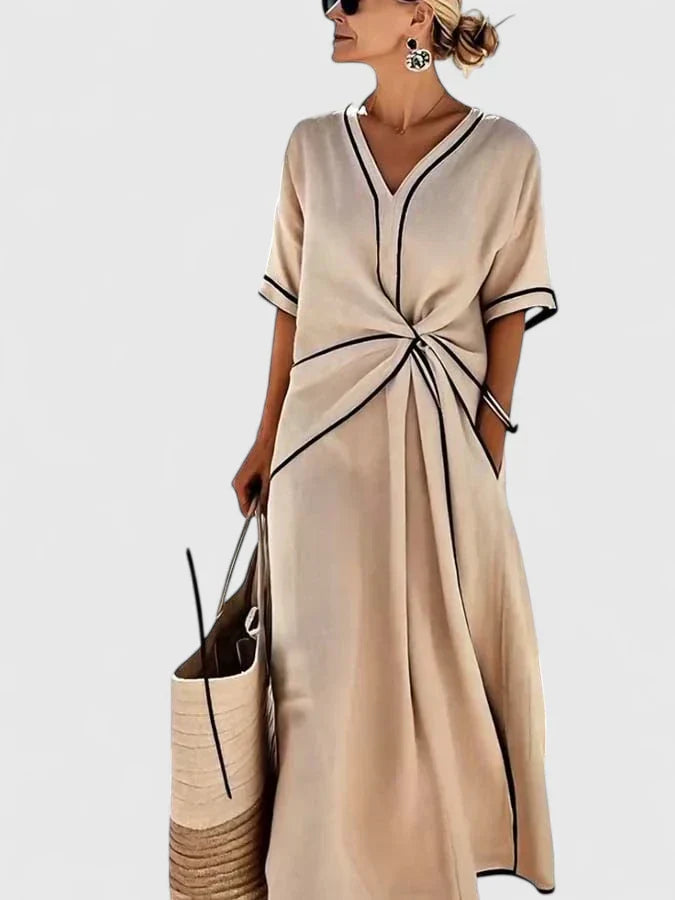Women's Dress vertical stripe pattern