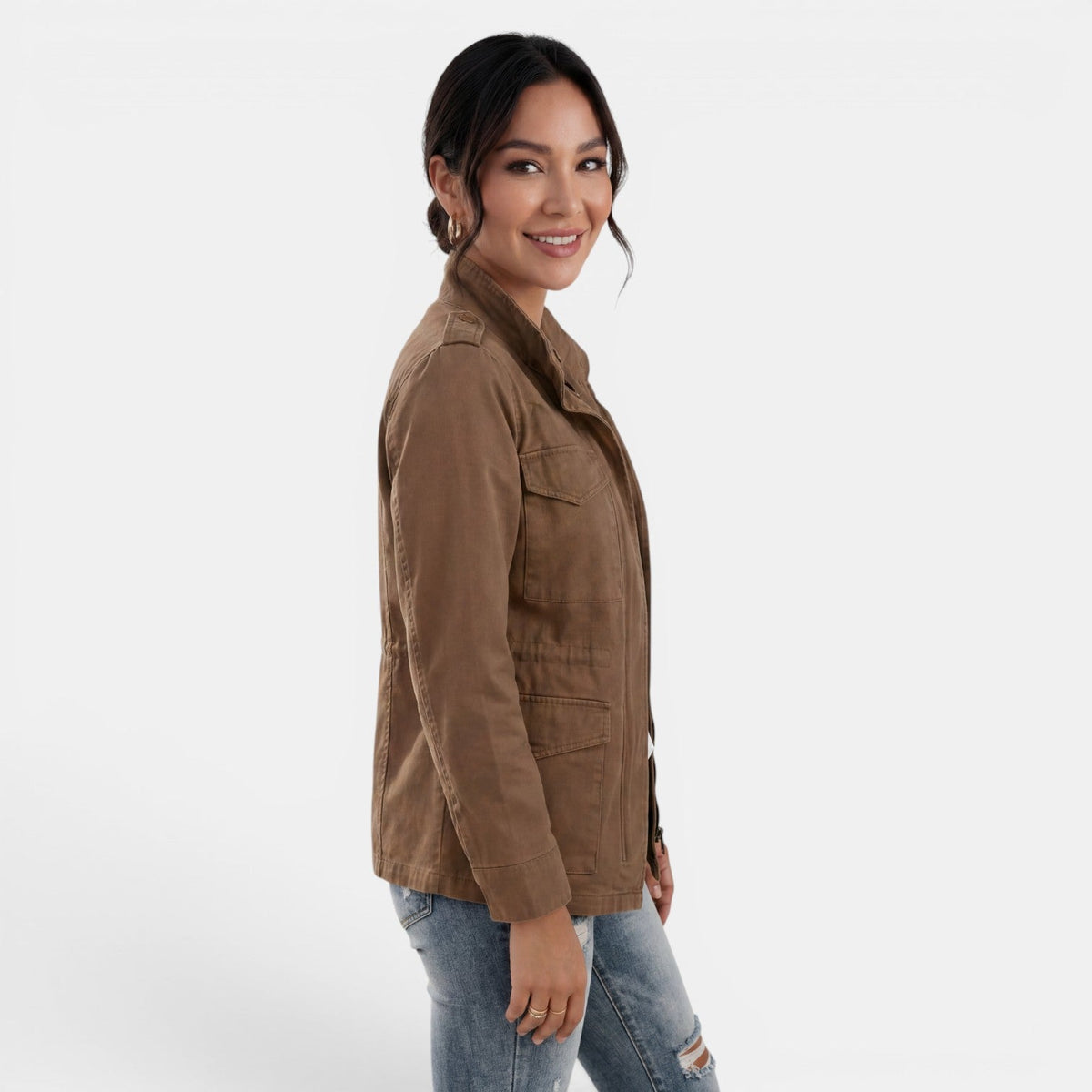 Giacca casual da donna per la mezza stagione con cerniera