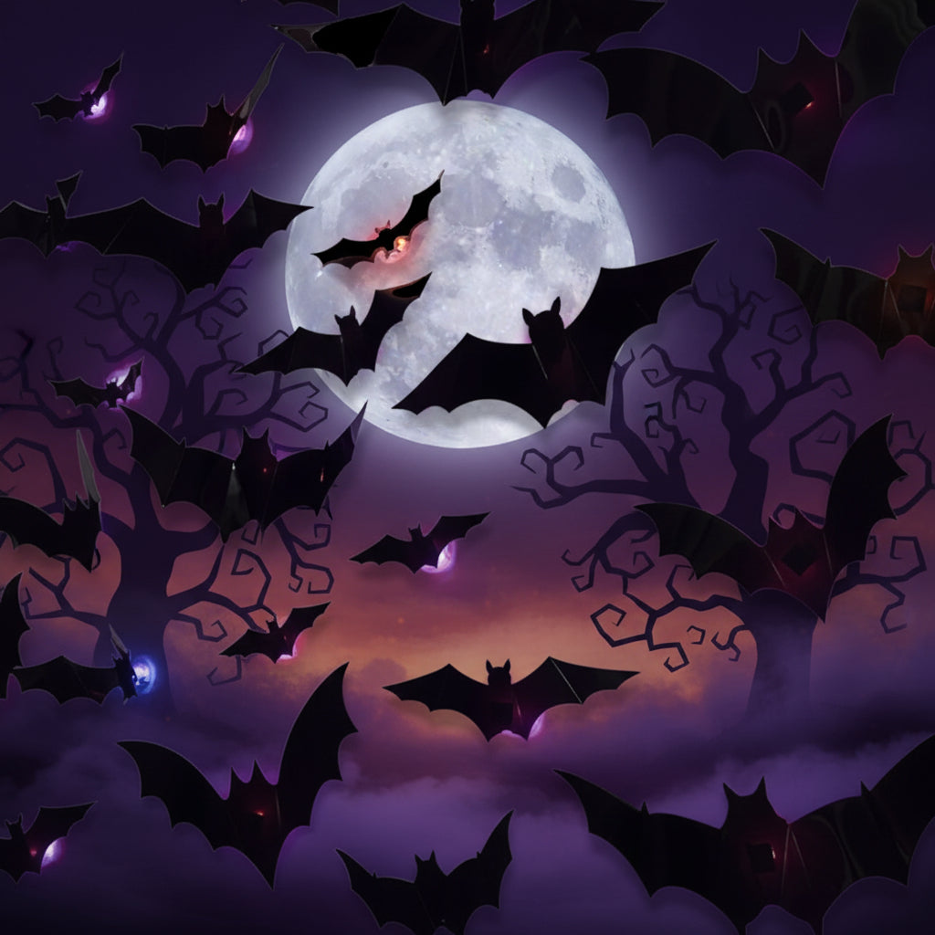 3D Foldable Bat Wall Stickers Set Halloween Decoration