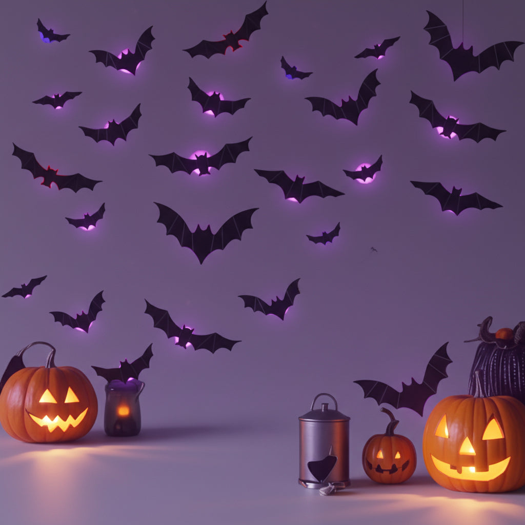 3D Foldable Bat Wall Stickers Set Halloween Decoration